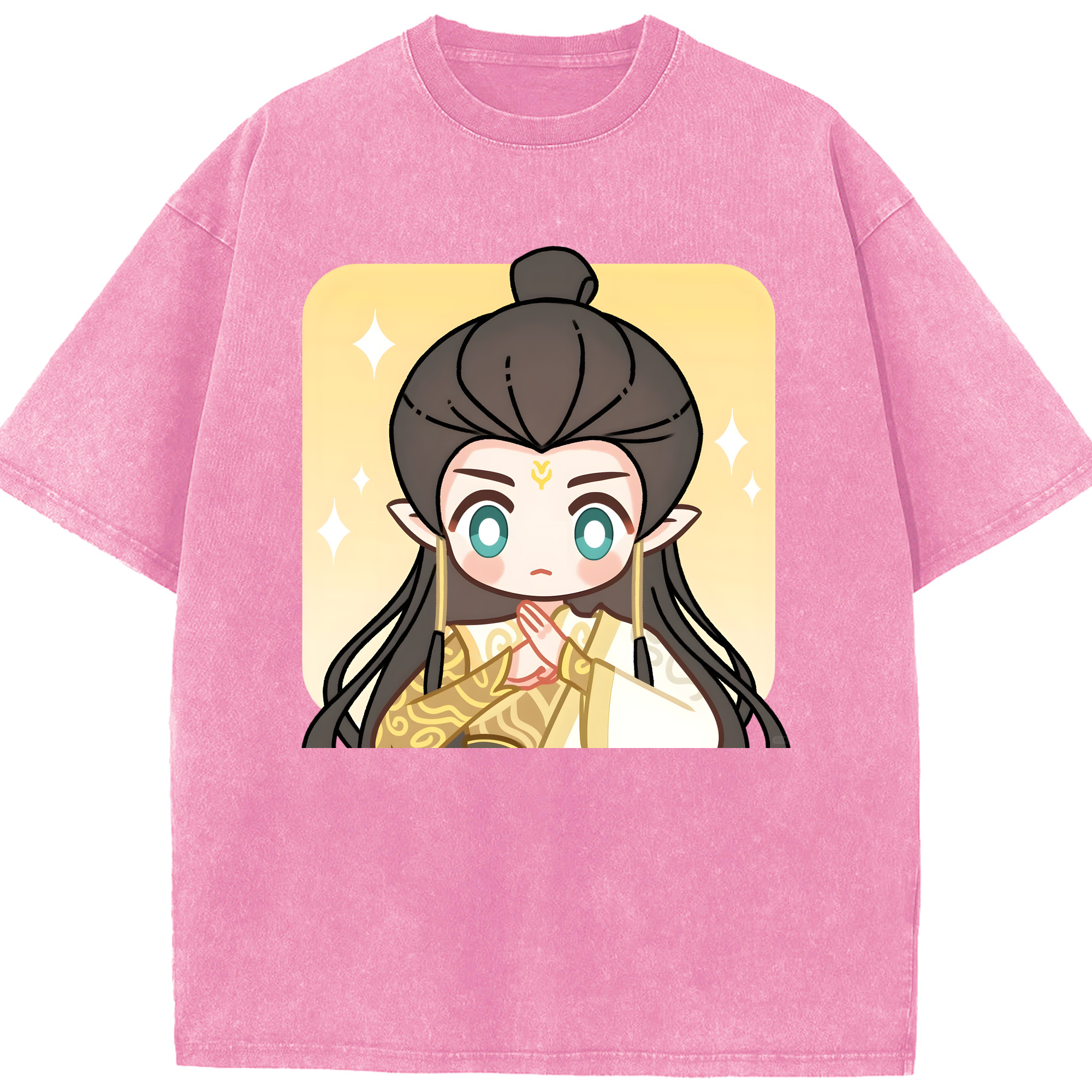 （画像用） Ne Zha 2 ナタ 魔童の大暴れ 綿100% ヴィンテージ風 半袖Tシャツ（フロントプリント）